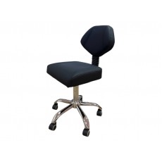 Стілець для майстра модель 049, ЧОРНИЙ зі спинкою, АКЦІЯ -15%