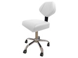 Стілець для майстра модель 049, БІЛИЙ зі спинкою, АКЦІЯ -15%