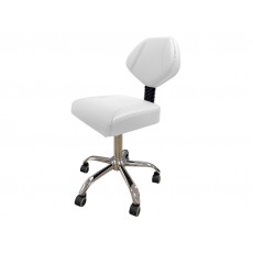 Стул для мастера модель 049, БЕЛЫЙ со спинкой, АКЦИЯ -15%