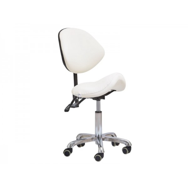 Стілець-сідло для майстра мод. 053 (3 регулювання), БІЛИЙ, АКЦІЯ -20%