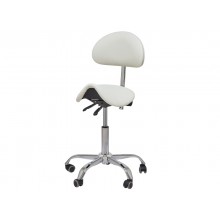 Стул-седло для мастера мод. 1037-6 (3 регулировки), БЕЛЫЙ