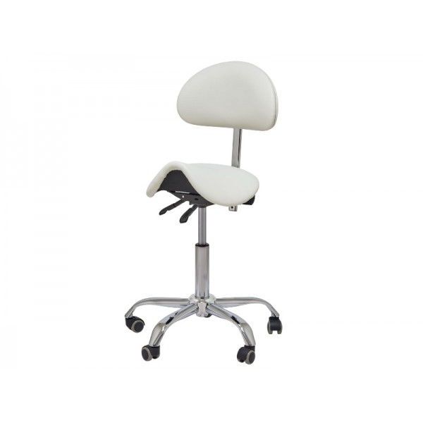 Стілець-сідло для майстра мод. 1037-6 (3 регулювання), БІЛИЙ