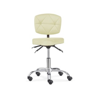 Стілець для майстра модель 7003 з сидінням у формі велосипедного сідла та спинкою, БЕЖЕВИЙ, АКЦІЯ -30%