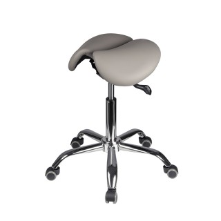 Стілець-сідло для майстра модель 4008 з розділеним сидінням (2 регулювання), СІРИЙ