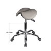 Стілець-сідло для майстра модель 4008 з розділеним сидінням (2 регулювання), СІРИЙ