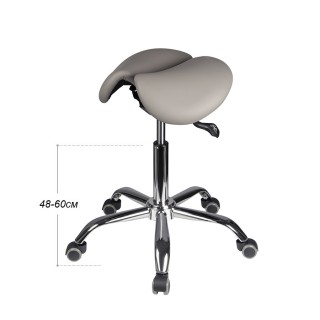 Стул-седло для мастера мод. 4008 с разделенным сидением (2 регулировки), СЕРЫЙ