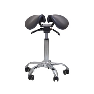Стілець-сідло для майстра модель 4008 з розділеним сидінням (2 регулювання), ЧОРНИЙ