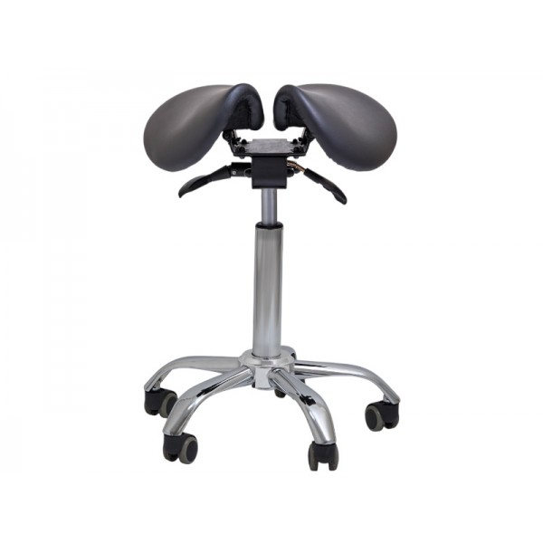 Стілець-сідло для майстра мод. 4008 з розділеним сидінням (2 регулювання), ЧОРНИЙ