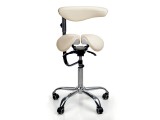 Стілець-сідло для майстра мод. 8016-2 зі спинкою та розділеним сидінням(3 регулювання), БЕЖЕВИЙ