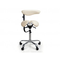 Стілець-сідло для майстра мод. 8016-2 зі спинкою та розділеним сидінням(3 регулювання), БЕЖЕВИЙ