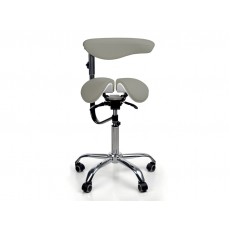 Стілець-сідло для майстра мод. 8016-2 зі спинкою та розділеним сидінням (3 регулювання), СІРИЙ