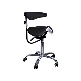 Стул-седло для мастера мод. 8016-2 со спинкой и разделенным сидением(3 регулировки), ЧЕРНЫЙ - фото 4