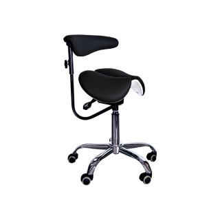 Стул-седло для мастера мод. 8016-2 со спинкой и разделенным сидением(3 регулировки), ЧЕРНЫЙ - фото 3