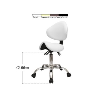 Стул-седло для мастера модель 854 (4 регулировки), ЧЕРНЫЙ