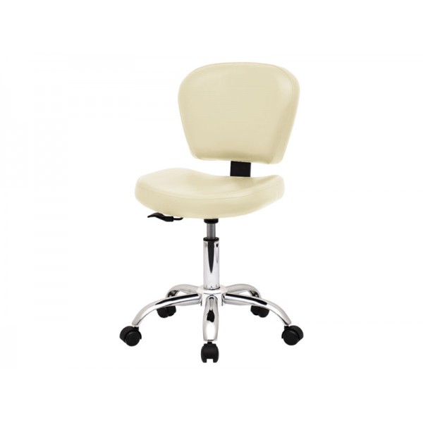 Стул для мастера модель 855, БЕЖЕВЫЙ со спинкой