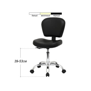 Стілець для майстра мод. 855, ЧОРНИЙ зі спинкою