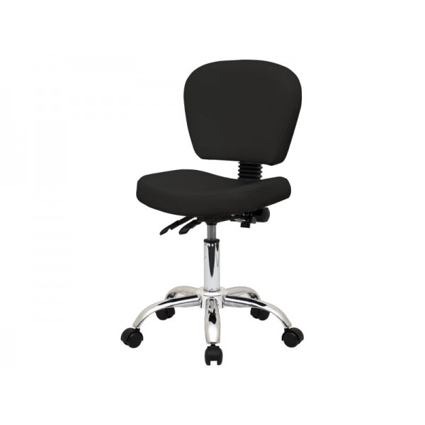 Стул для мастера модель 855-2, ЧЕРНЫЙ со спинкой