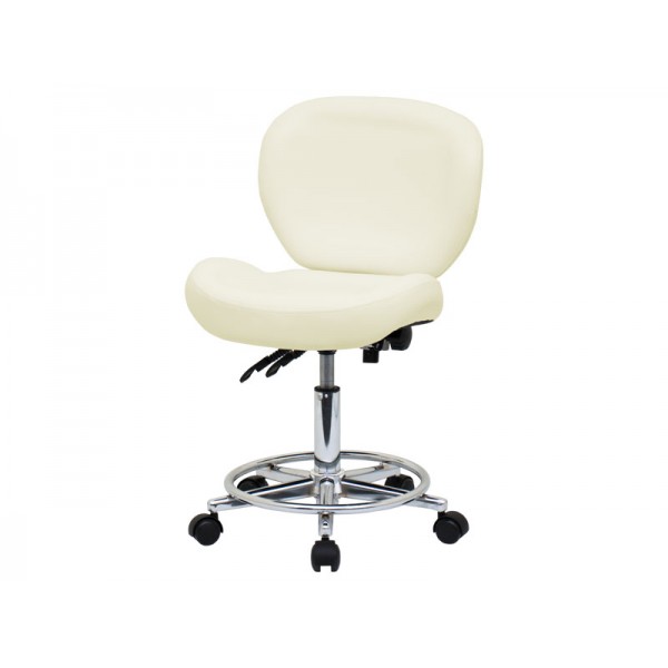 Стул для мастера модель 881-2, БЕЖЕВЫЙ со спинкой