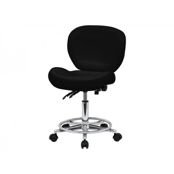 Стул для мастера модель 881-2, ЧЕРНЫЙ со спинкой