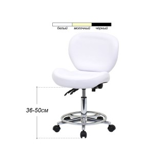 Стул для мастера мод. 881-2, БЕЛЫЙ со спинкой