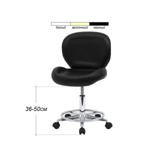 Стілець для майстра мод. 886, ЧОРНИЙ зі спинкою, УЦІНКА -40%