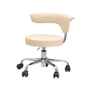 Стул со спинкой для мастера педикюра модель 325, БЕЖЕВЫЙ