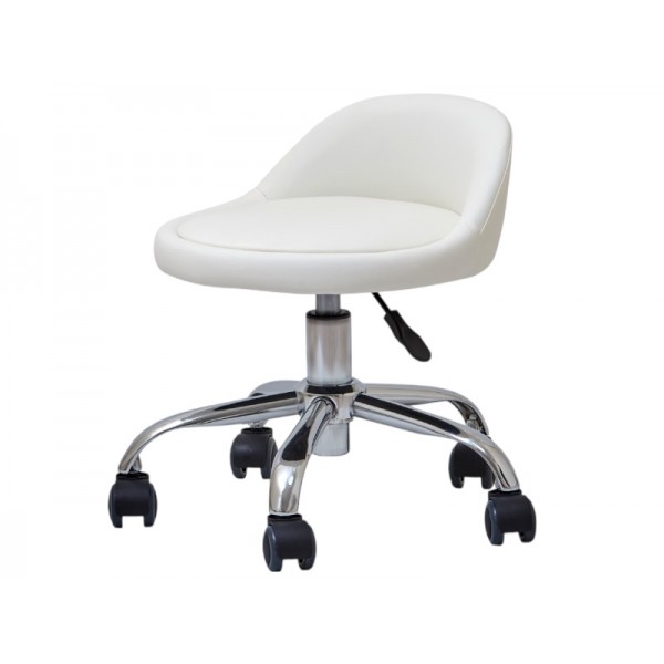 Стілець для майстра педикюру модель 348, БІЛИЙ